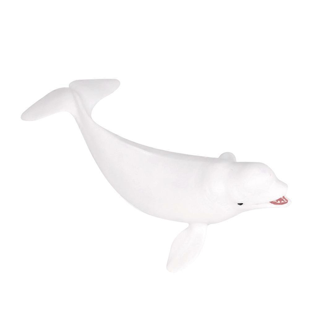 Simulated Sea Animal White Whale Model Plastic Ocean Animal Decoration Educational Toy for Home Decor Children 1Pack