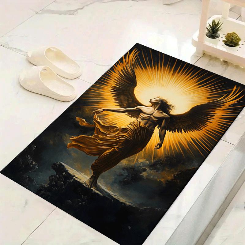 

1pc Angel Wings Pattern Area Rug, Anti slip Non Shedding Stain Resistant Carpet 60cm by 90cm