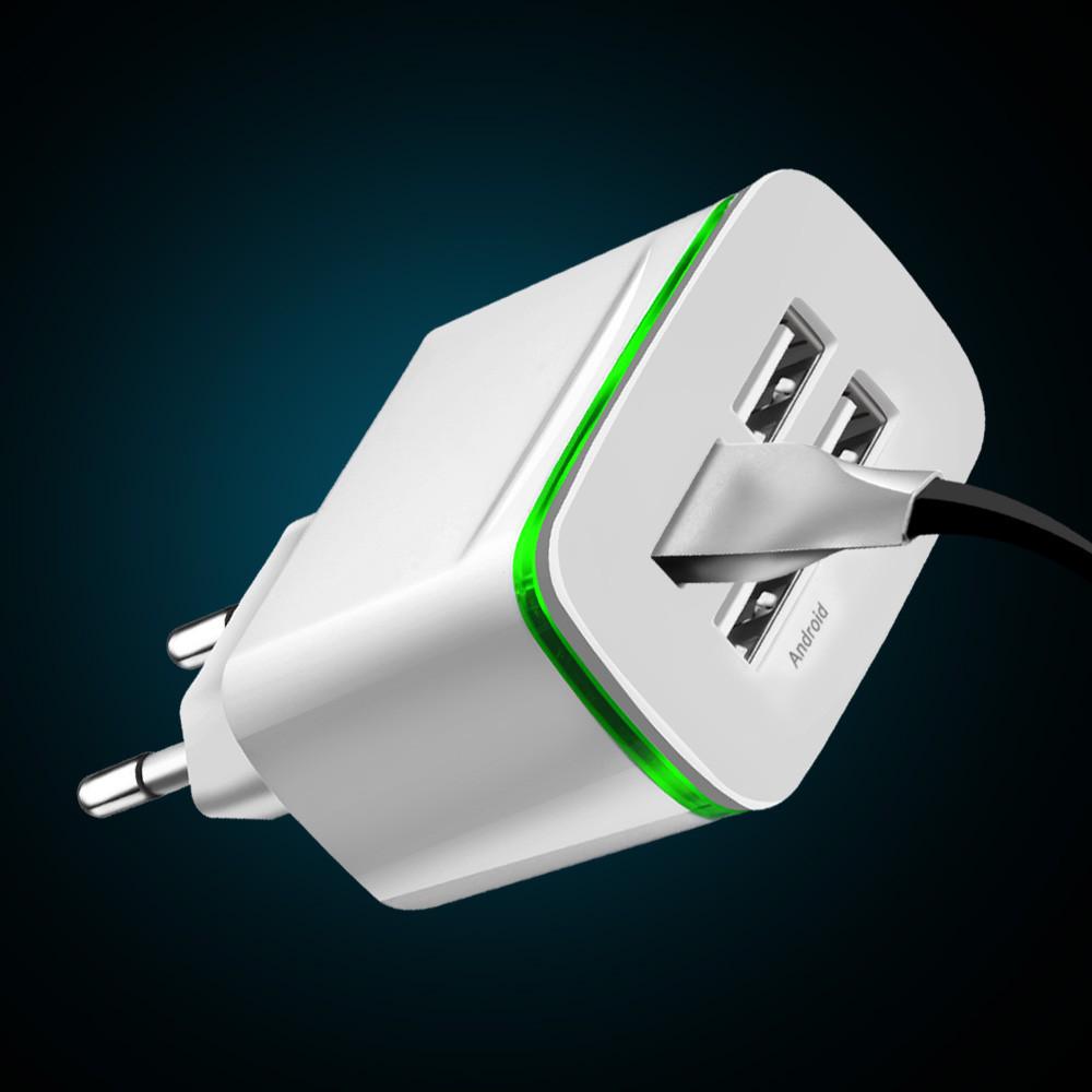 Buy LED USB Fast Charge Wall Charger Phone Power Charger Adapter USB