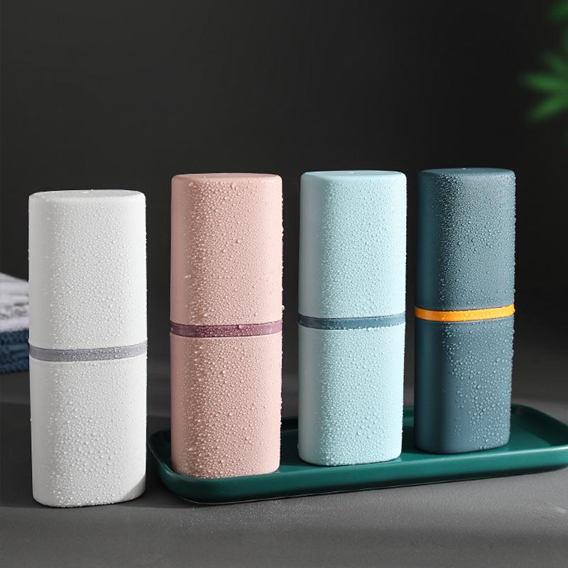 Compact Travel Mouthwash & Toothbrush Holder - Minimalist Storage Solution for Dorms