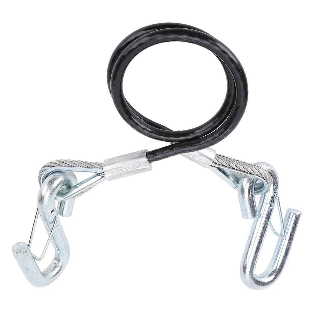 Trailer Safety Cable With Hook Adjustable Length High Strength Galvanized Iron Trailer Safety Rope 3500lbs Load Bearing for RV