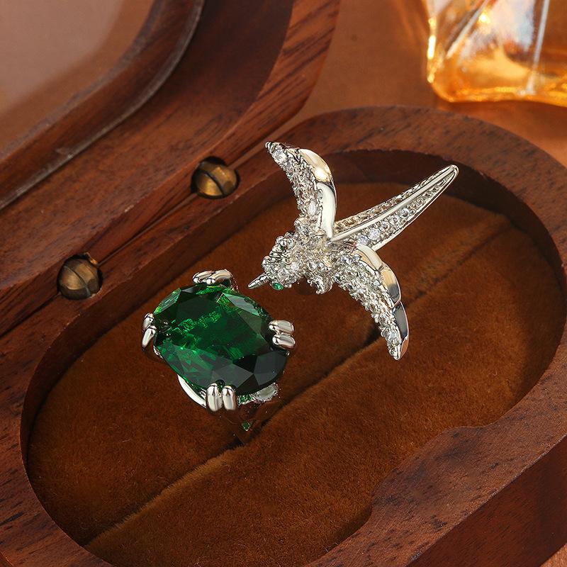Shein Hummingbird Light Luxury Opening Adjustable Ring Female Design Versatile