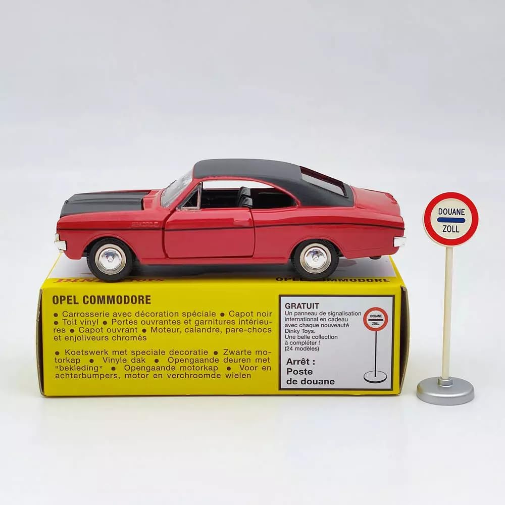 DINKY TOYS 1/43 Opel Commodore Coupe Red with Signage Commodore Coupe Reissue Miniature Car