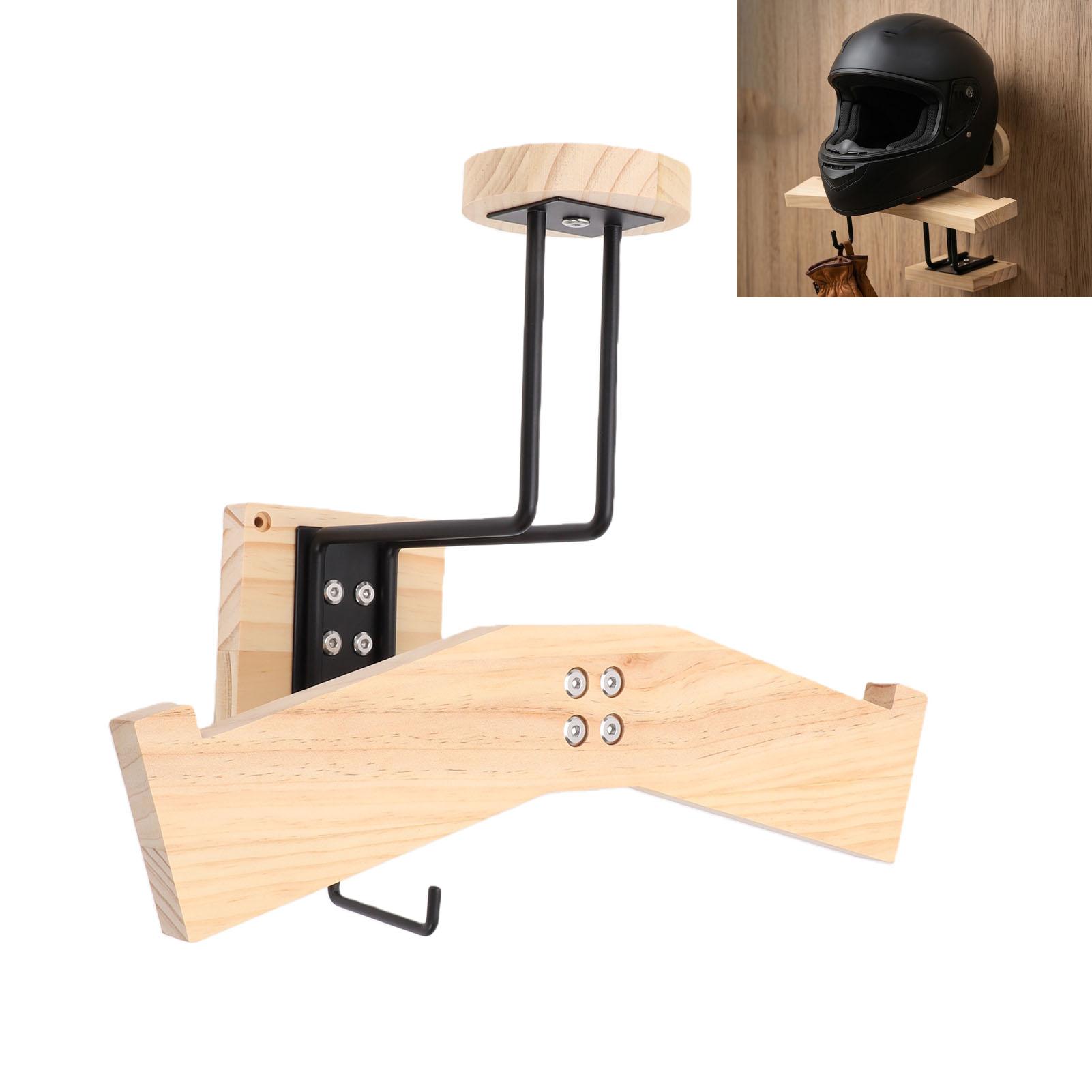 Support Mural en Bois pour Casque de Moto et Présentoir pour Équipement de Cyclisme Sports Ski