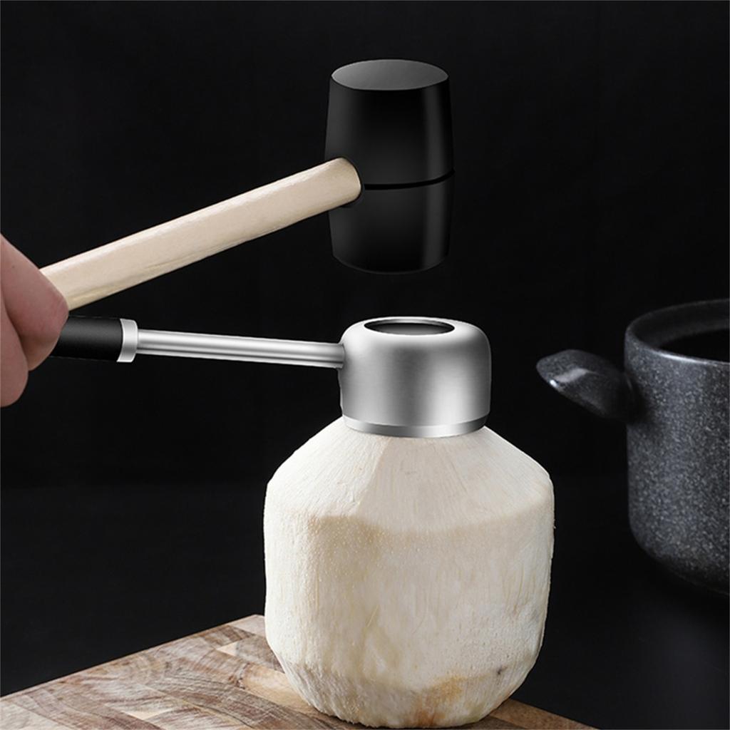 Coconut Opener Tool Set Food Grade Stainless Steel Coco Opener Shell Puncher Coconut Hole Maker Puncher Easy To Open