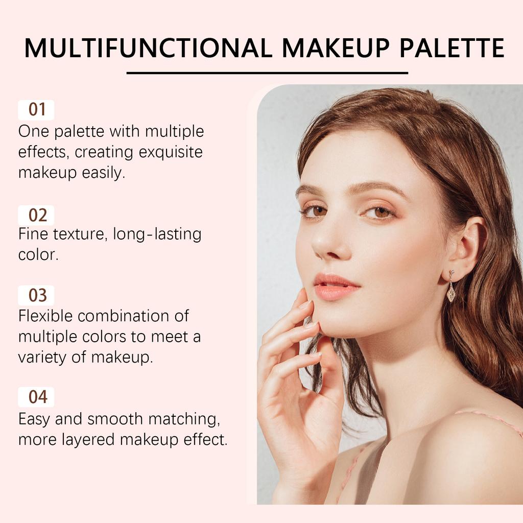Makeup Eyeshadow Palette Matte Glow Shimmer Glitter Easy To Wear Highlight Blush Bronzer All-in-One Professional Makeup Palette