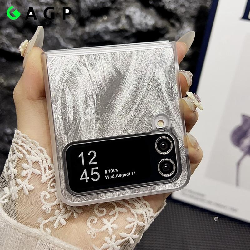 Aurora Feather Flip 6  Case for Samsung Galaxy Z Flip  4 3  Slim Laser Shockproof Hard Z Z4 Flip6 Z Flip Cover