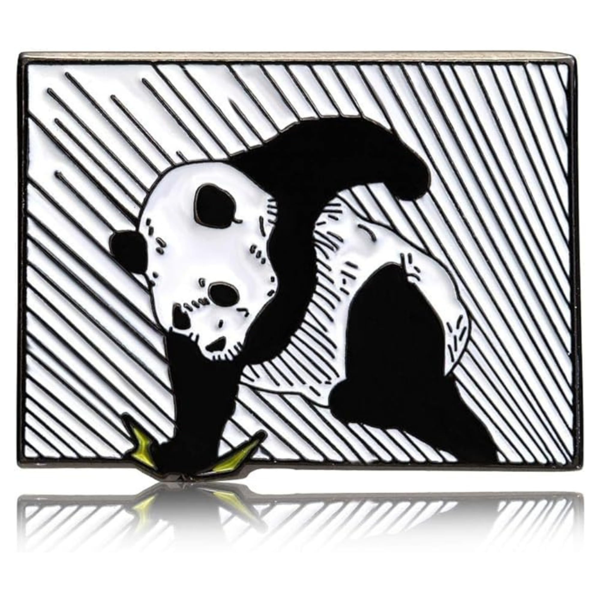 Don Flyee Panda Pin Badge  No Time to Eat Bamboo  Pin Butterfly Clutch Alloy Men s Accessory C0052