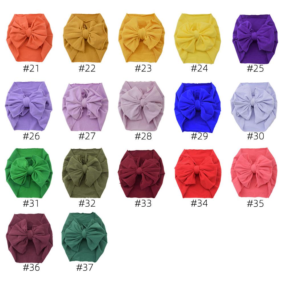 Baby Hair Accessories Nylon Big Bow Children'S Headband Super Soft Wide Headband Baby Stockings Headband