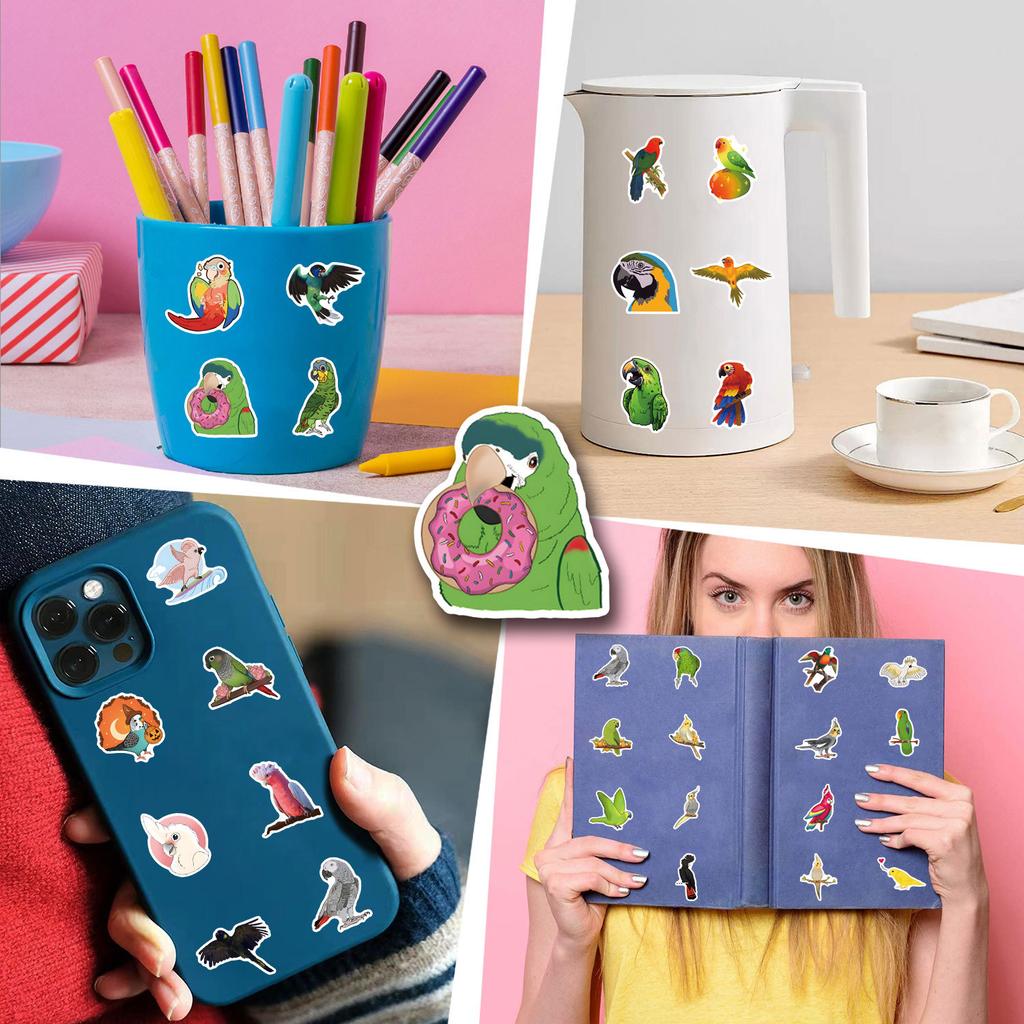 10/27/54 Stück Papagei Graffiti Aufkleber für DIY Dekoration Schreibwaren Koffer Wasserflasche Handy Laptop Skateboard Scrapbooking
