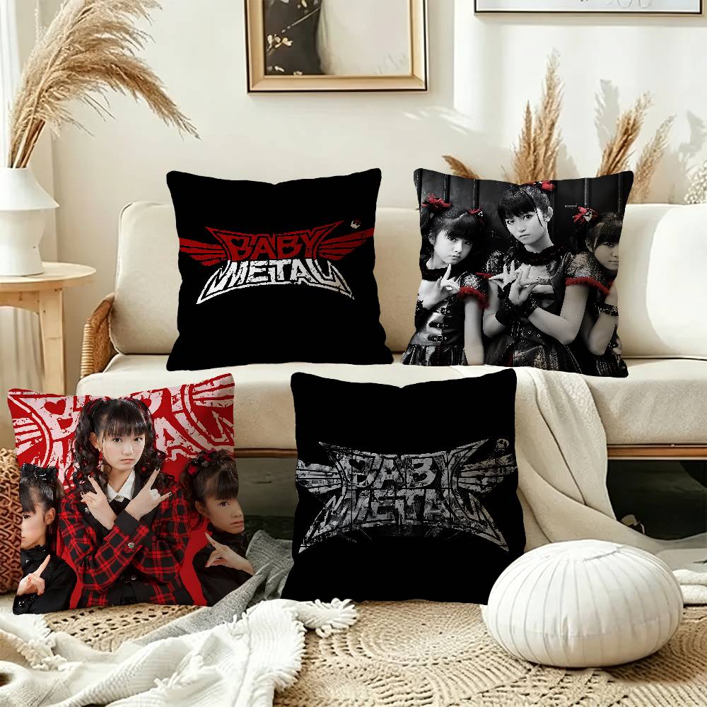 Japanese BBABYMETAL Band Music Cushion Cover Car Throw Pillow Case For Sofa Car Christmas Gift xcm xcm