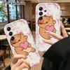 Phone Case: 2D Flat Samsung Galaxy A34 A35 S20 S22 S21 FE Plus Ultra Protective Case, Pink Floral Capybara, Christmas and Halloween Gift