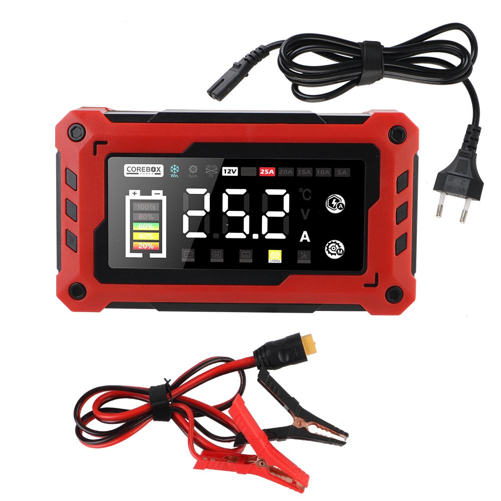 

EU US Plug для Lifepo4 AGM GEL свинцово-кислотных аккумуляторов полностью автоматическое зарядное устройство для автомобильных аккумуляторов 12 В 25 А / 24 В 10 А 375 Вт импульсный ремонт EU Plug