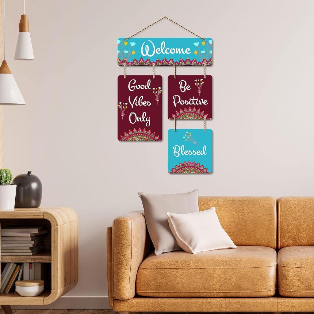 Willkommenszitat Dekorative Wandkunst MDF Holz Wandhänger für Wohnzimmer | Schlafzimmer | Heimdeko | Büro | Geschenk| Wandbehang zur Heimdekoration