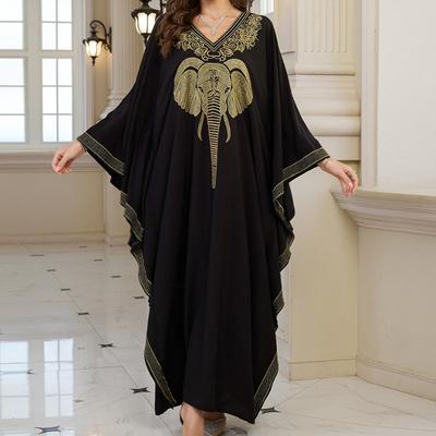 Dámská móda jaro podzim ležérní šaty s dlouhým rukávem a výstřihem do V s volným pasem