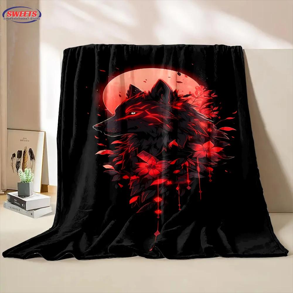 Fine Workmanship Wolf Blanket,Comfortable and Breathable, Machine Washable Blanket,Home Office Nap Blanket for Four Seasons Gift