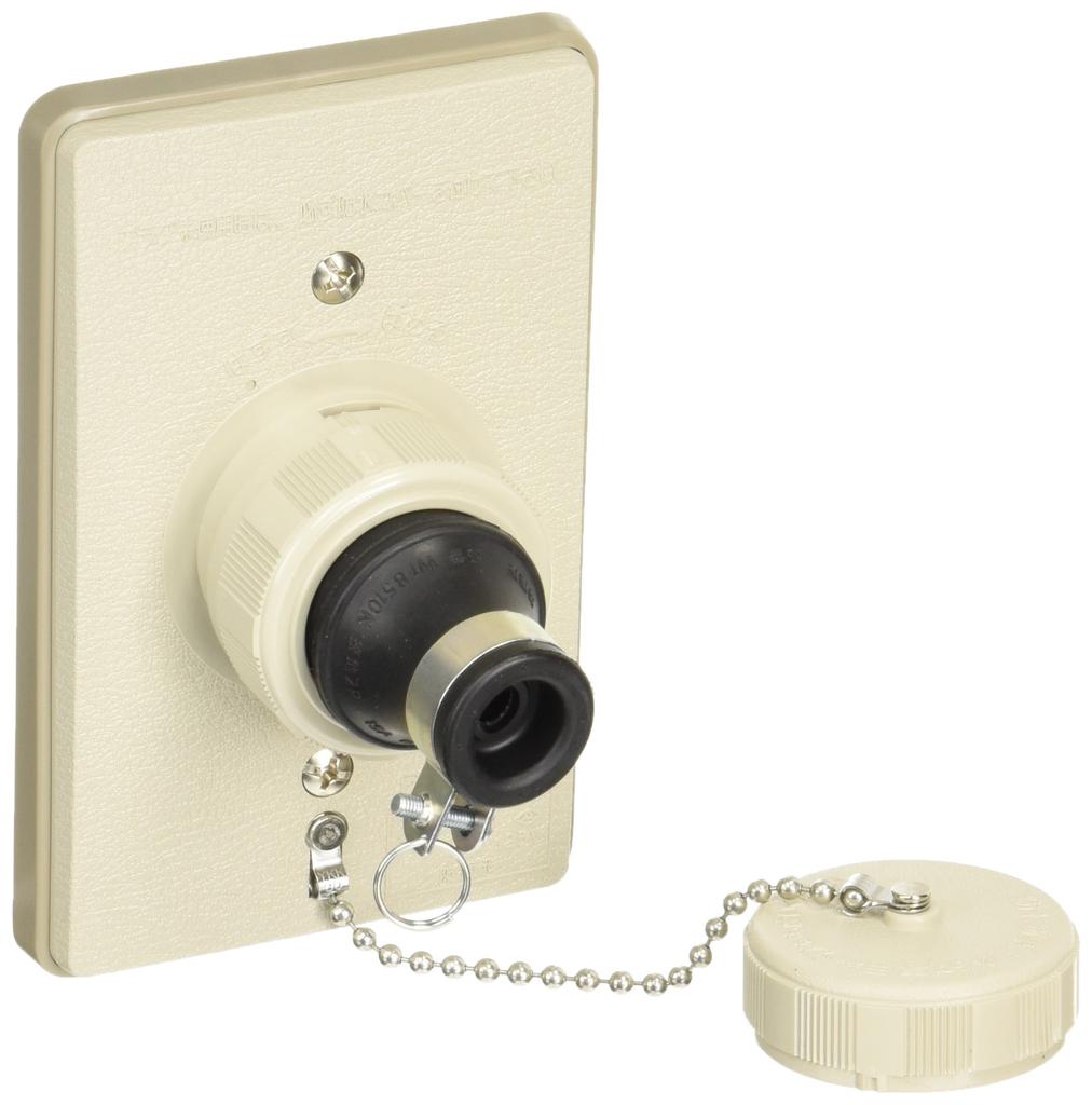 Panasonic Locking Grounding Waterproof Embedded Outlet with Cap and Mounting Frame WF4100F