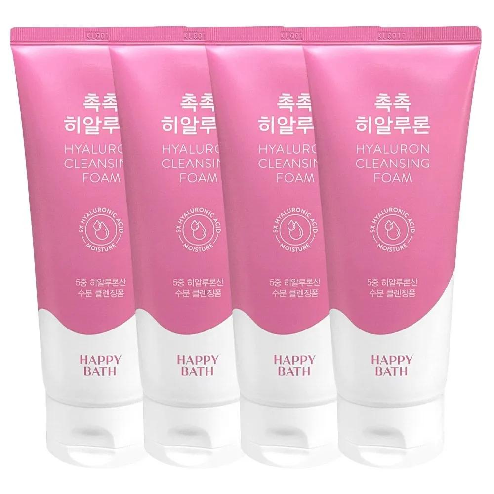 HAPPY BATH Moisturizing Hyaluronic Acid Cleansing Foam 200ml (4 Pieces)