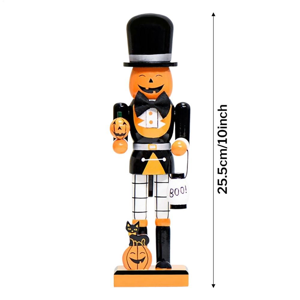 

Хэллоуин Щелкунчик Солдат Фигурка Модель Деревянная Расписанная вручную Коллекционная Декорация для Полки Стола Центральный элемент Каминная полка