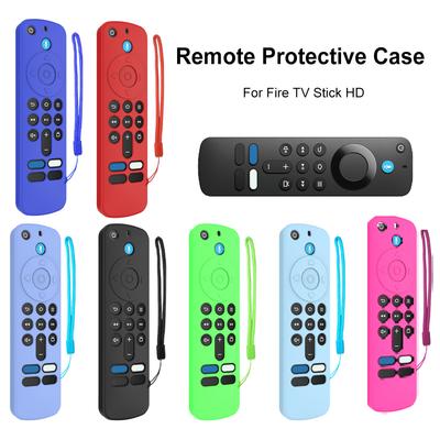 Silicone Remote Case with Lanyard Protective Controller Sleeve Skin Remote Cover for Fire TV Stick HD/Fire TV Stick 4K 2nd Gen