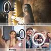 Lampada da tavolo a LED Lampada ad anello a LED con supporto per treppiede Mini luce per fotocamera a LED con 3 modalità di illuminazione 10