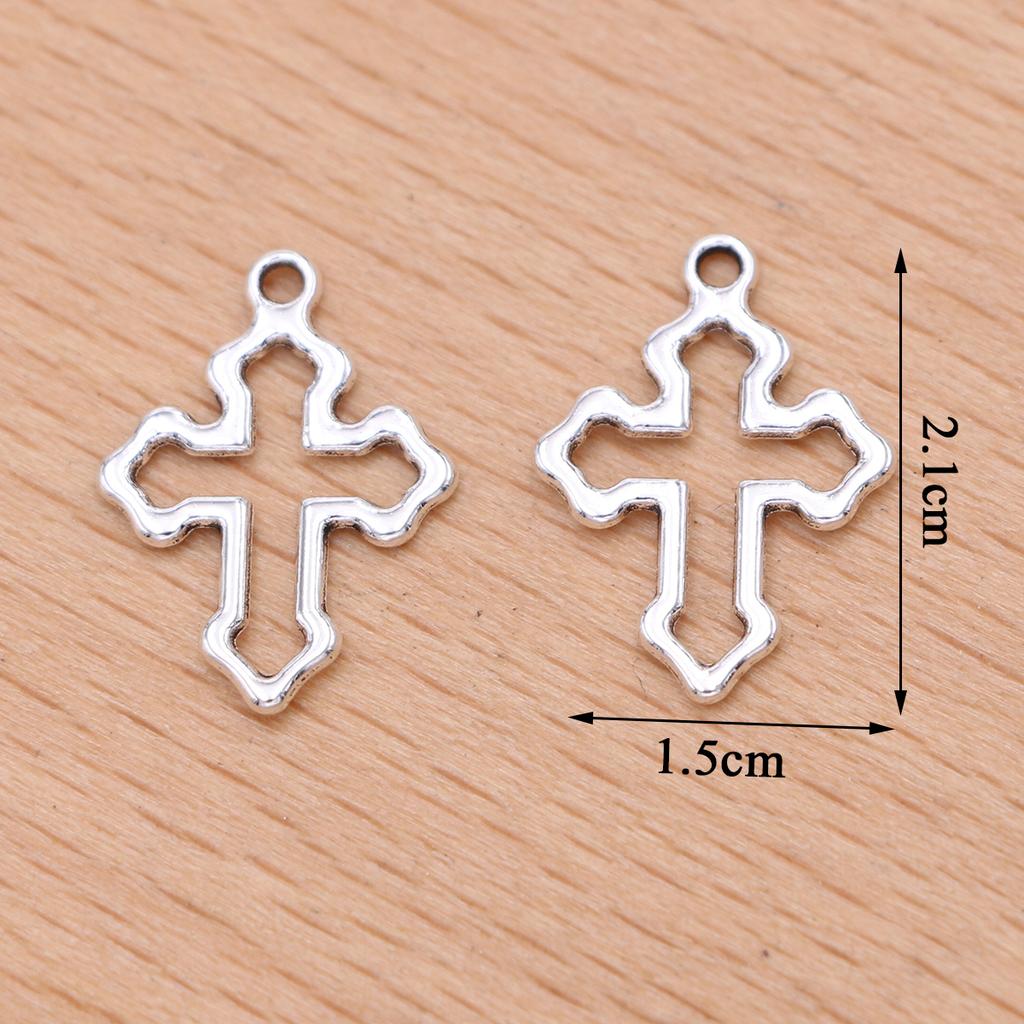 20Pcs Silver Plated Cross Charms Pendants For Jewelry Making Bracelet Diy Handmade Necklace Earrings Accessories