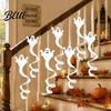 Festive Atmosphere Hanging Decors 8 Pcs Halloween Ghost Swirl Decoration Spooky White Ceiling Reusable Holiday Props Swirls Streamers for Party Home