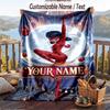 Miraculous Ladybug Flannel Blanket, Personalized Custom Name Text, Soft Warm Plush Throw Blanket For Gift