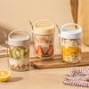 Yogurt Cup Glass Large Mouth Sealed Jar Coffee Mugs Overnight Oats Container With Lid And Spoon Breakfast Oatmeal Cereal Nut