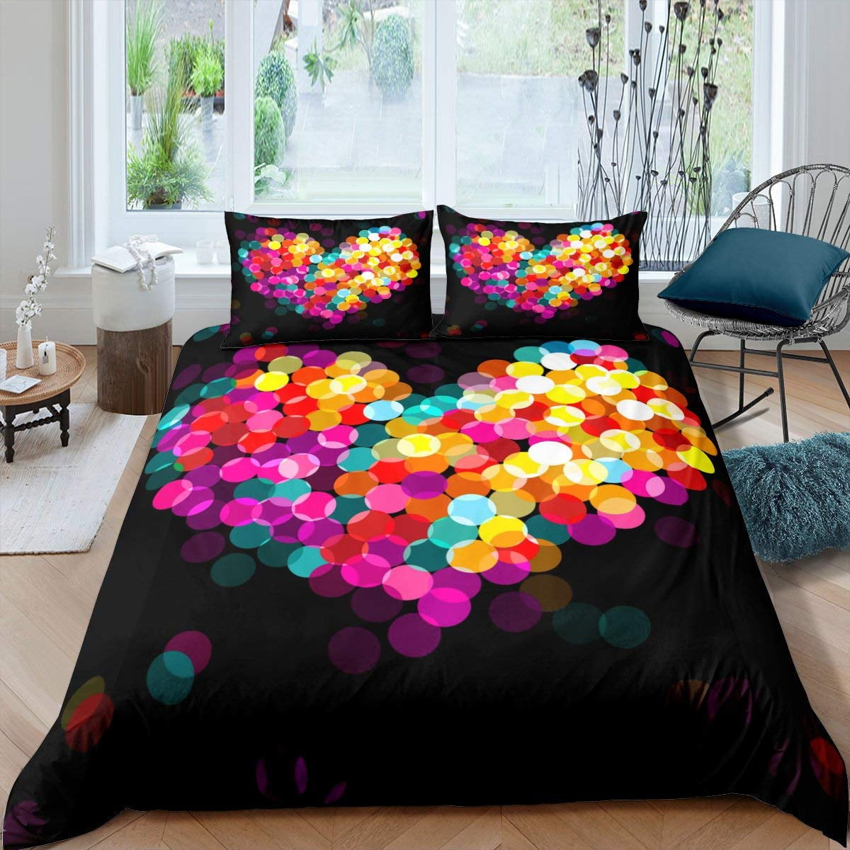 

Comforter With Heart Motifs Someone In Loves Me Colorful Cheerful Bedding For A Cozy Bedroom Suitable Boyfriend Girlfriend Comforter (quilt)-EU Single(135*200cm)3pcs