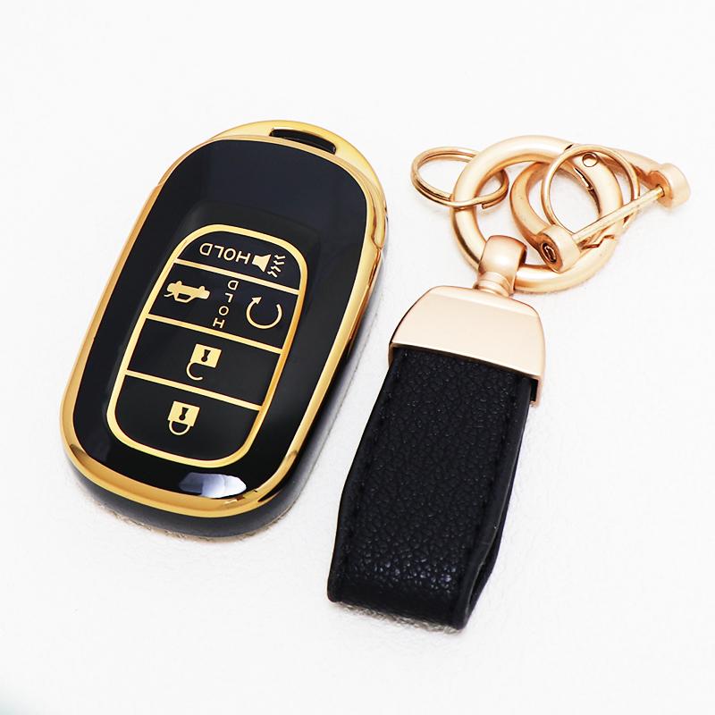 4/5 Buttons Tpu Auto Keyless For Honda Hr-V Cr-V Pilot Accord Civic Sport Si Ex Ex-L Car Key Case Cover Keychain Protector