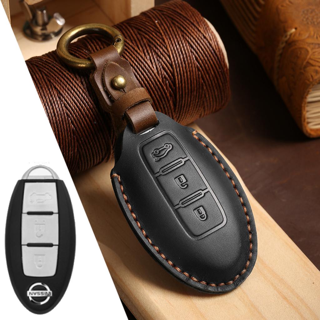 Schutzhülle für Autoschlüssel Geeignet für Nissan Leder Handgefertigte Autozubehörteile