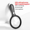 Handheld Reading Magnifying Glass LED Magnifying Glass 10 Times 88mm for Reading Books and Newspapers