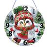 2D Flat DIY Xmas 5D Hanging Clock Art Craft Irregular Shaped Drilling Diamond Art Clock Pendant Kit for Living Room Decoration