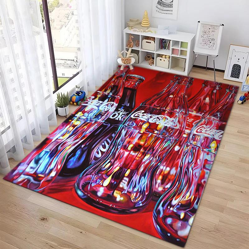 Christmas Gift Halloween Themed Cola Beverage Coca Cola Carpet Is Suitable for Living Room and Bedroom Doormats Office Balcony Decorative Carpet V27