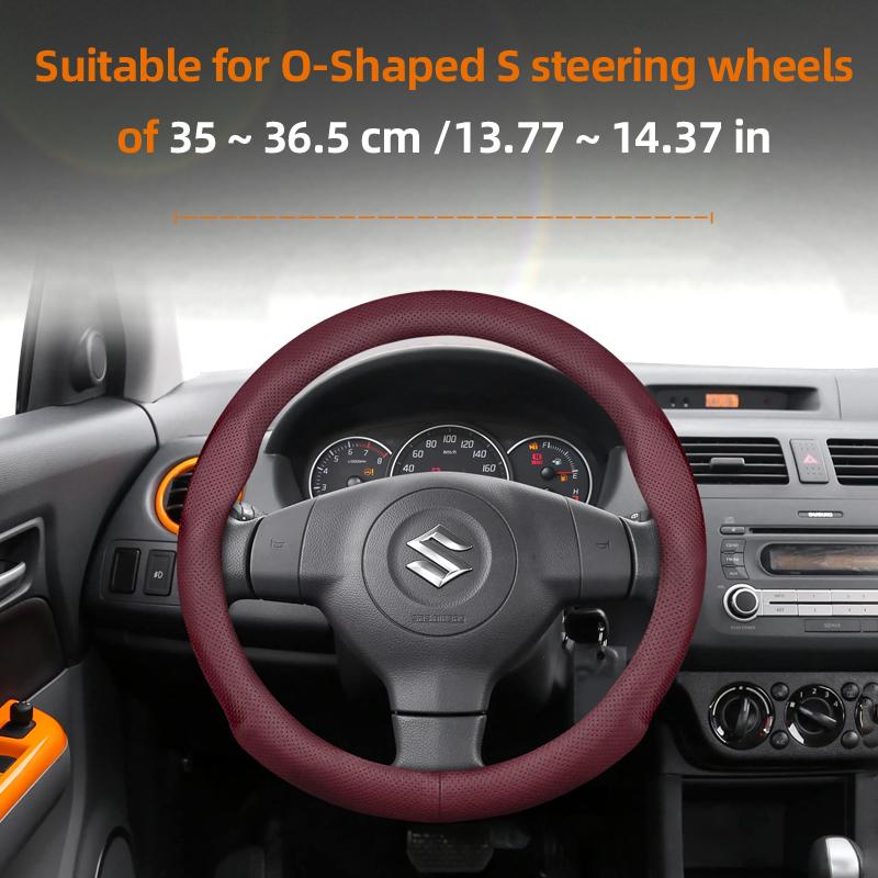 

Suitable for Suzuki Ultra-Thin Breathable Leather Steering Wheel Cover Suitable for Swift 2011 Sport Sx4 Grand Vitara Ly Jimny Solio S-Cross Alto