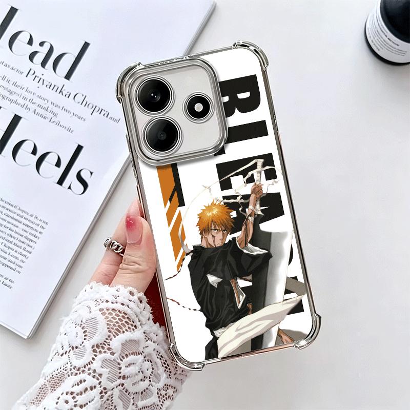 

Anime Bleach Desgin Plating Phone Case For Xiaomi Redmi Note 14 15 Pro Plus 13 12 11 11S 11T 10 9S 9 5G Anti-Fall Airabag Cover Redmi Note 11T 5G