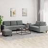 Vidaxl 3-Cz. Living Room Set, Dark Grey, Upholstered In Fabric