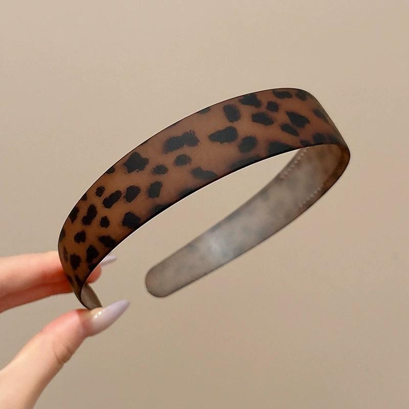 Essigsäure-Haarbänder Vintage Französische Kopfbedeckung Leopard Mattes Stirnband Kopfschmuck Kaffee Koreanischer Stil Haarreif Haaraccessoires
