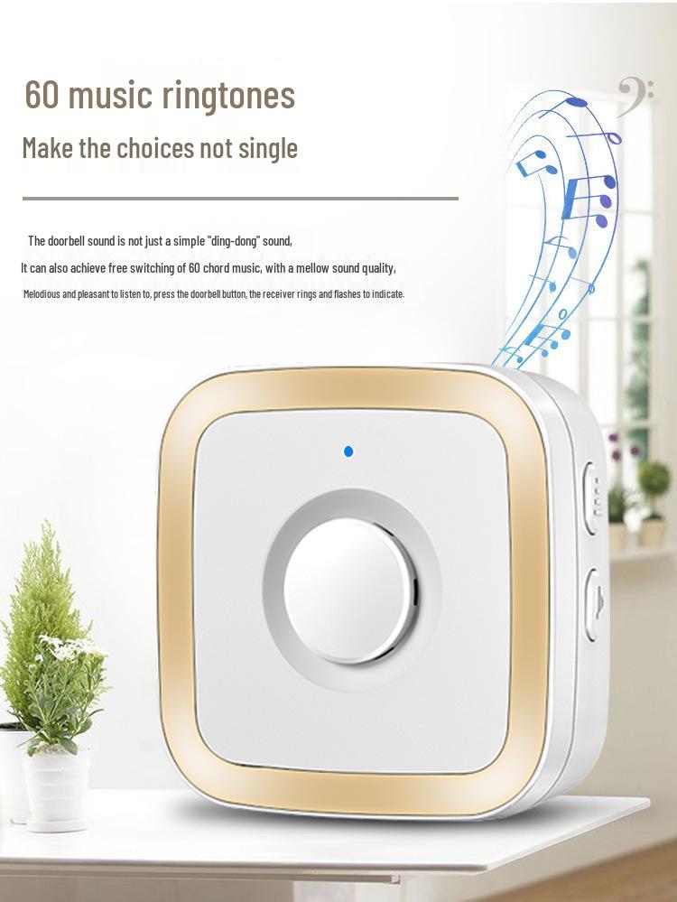 Wireless Doorbell, Self-Powered, Long-Range, Three Buttons, Single Receiver, Battery-Free, Waterproof, Elderly Call Feature.