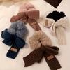 Knitted Bow Fluffy Hair Ties Set For Women Cute Cozy Soft Chic Bow Scrunchies Casual Hair  Perfect For Birthday Holiday Party Favor Daily Wear Gifts
