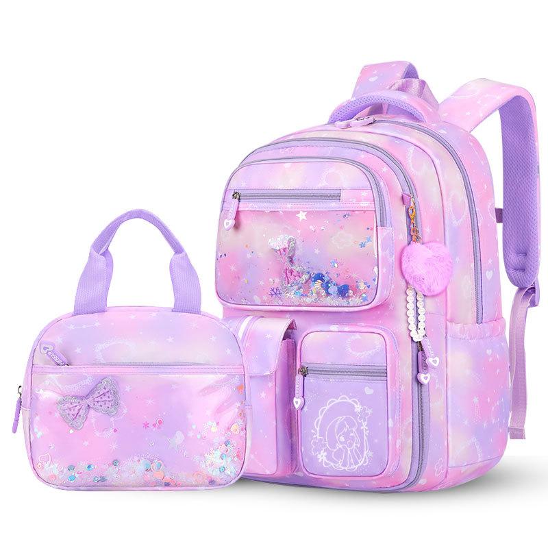 Set Zaino Scolastico 3 Pezzi per Ragazze Dolce Carino Grande Capacità Protezione Schiena Leggero Bambini Studente Primaria Borsa a Spalla