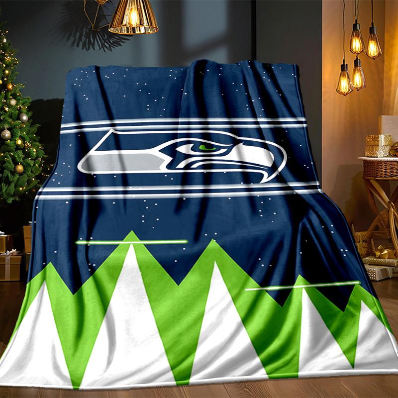 Seahawks Team Spirit Blanket Outdoor Flannel Blanket for Camping, Hiking, Garden Parties, Picnic Essentials,gift for Family and Friends