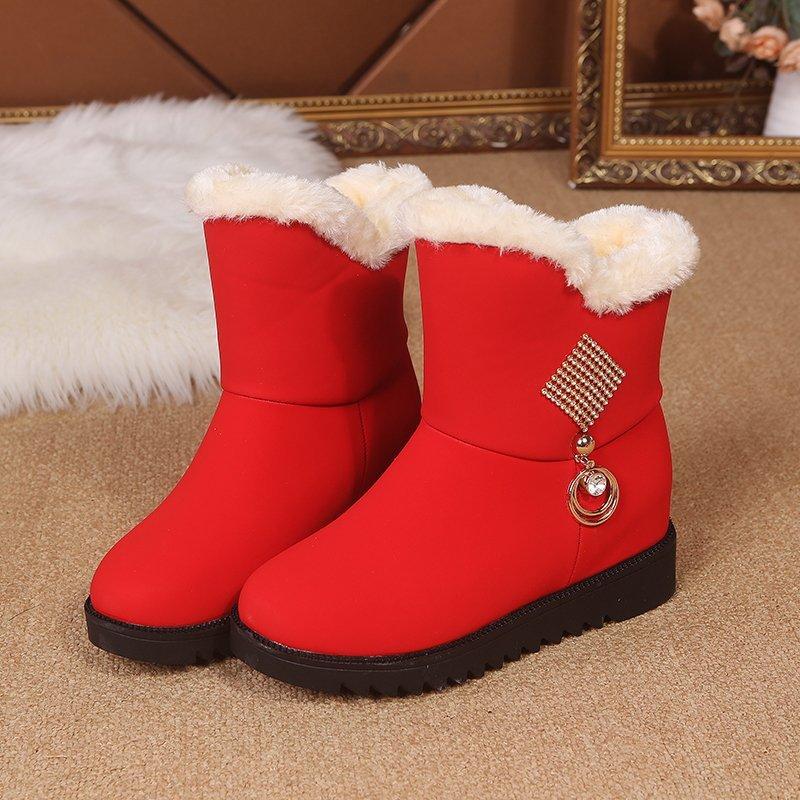 

Thick Sole Anti-skid Short Boots Soft Sole Anti-skid Snow Boots Leisure Comfortable Warm Winter Women s Shoes 36-40 Botas Mujer 36 червоний