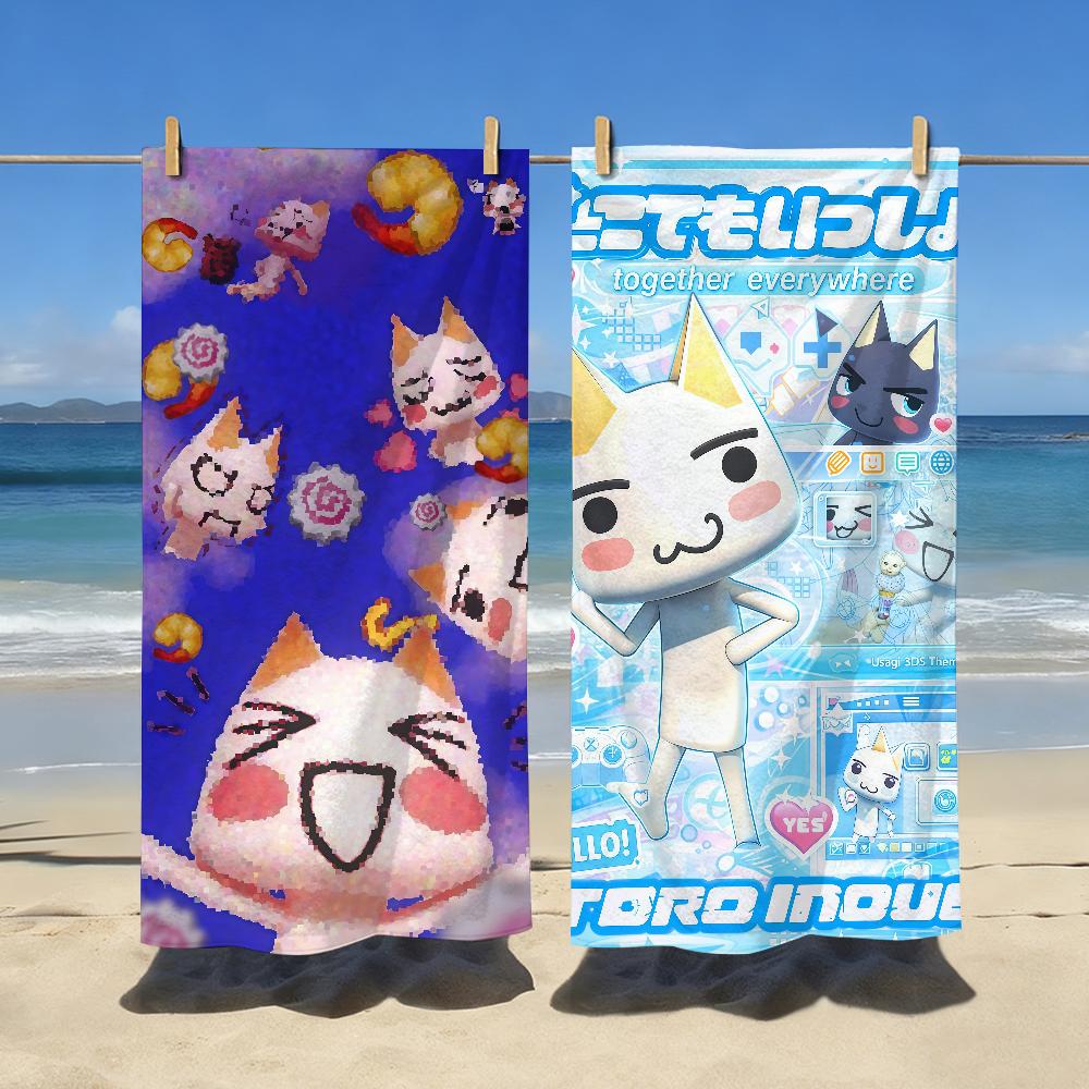Cartoon I-Inoue Toro Kawaii Towel Sports Quick Dry Travel Camping Gear Sandproof Soft Light Large Beach Towel