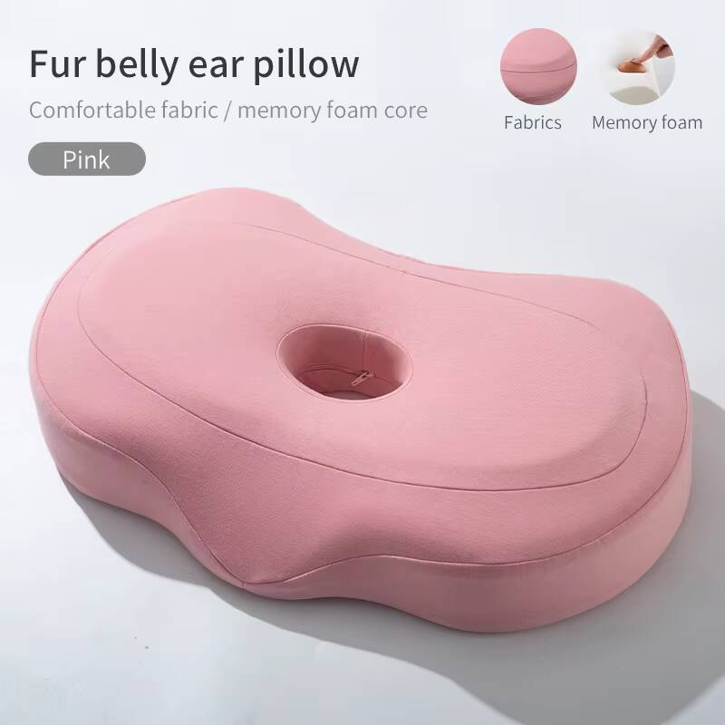 Pillow Positioner For Side Sleepers Memory Foam Oblong Shape Piercing Holes Relieve Ear Pain Iammation Pain Relief Ear Pillow