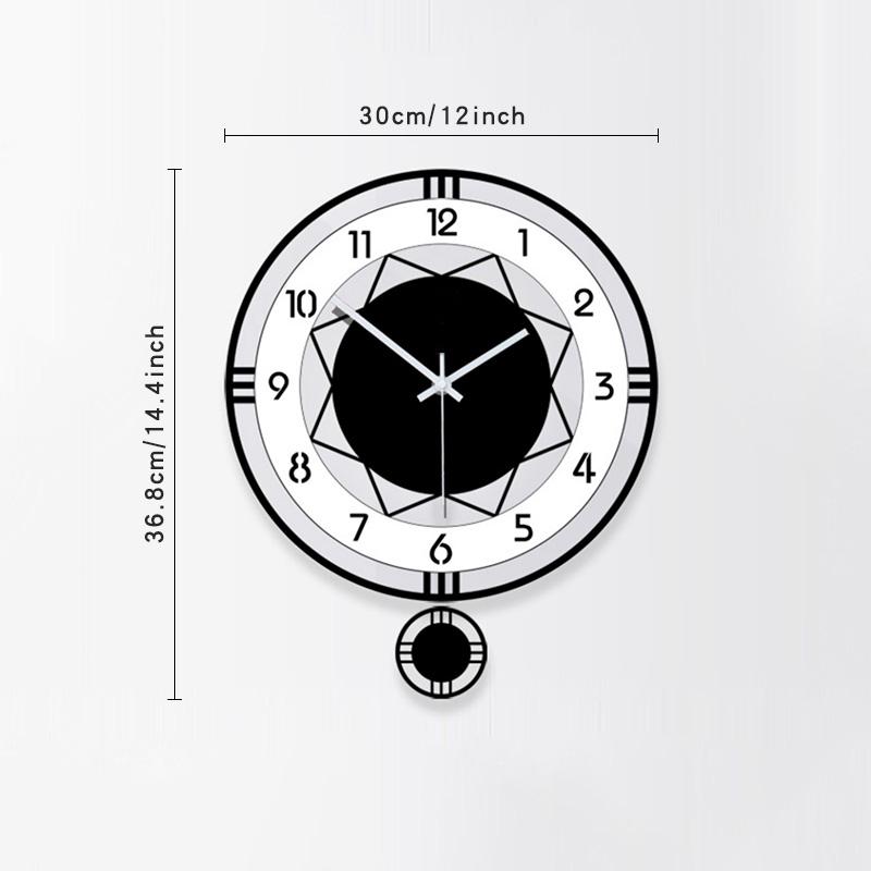 

Circular swing wall clock home minimalist style decorative mute wall clock suitable for living room office bedroom decorative (WHITE,14 .4inch) білий