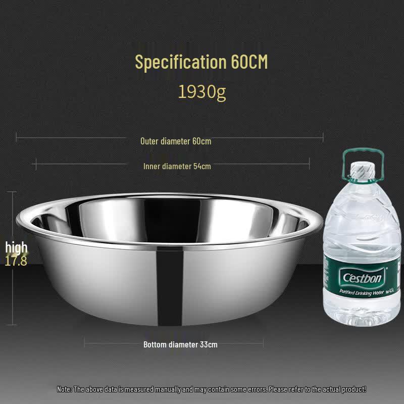 JingZhouYuan Thickened Food-Grade 304 Stainless Steel Basin