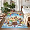 Anti‑Slip Crystal Velvet Floor Rug, Asterix & Obelix Design Carpet for Indoor Living Bedroom Home Decoration