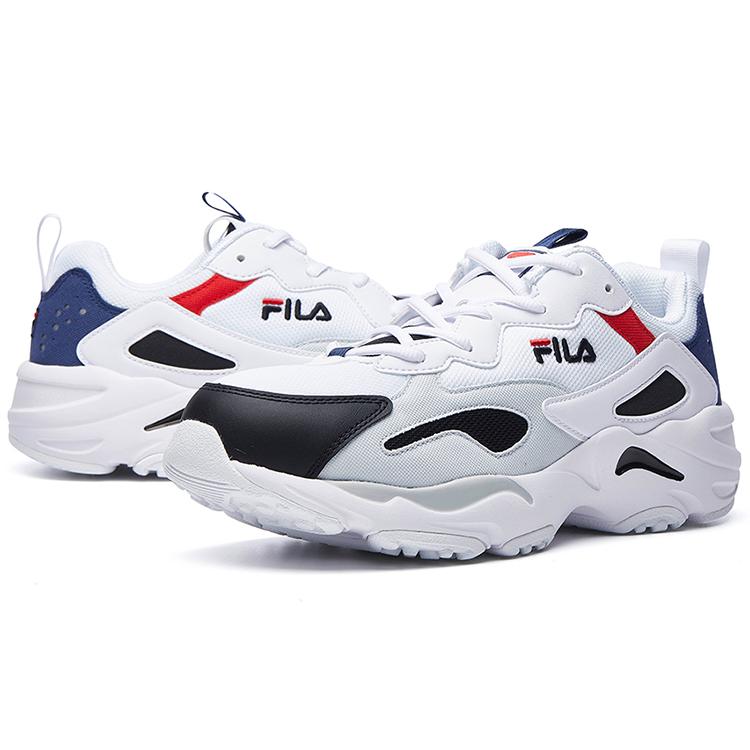 Fila Tracer Mesh, Textile Comfortable Round Toe Cushioning Abrasion Resistant Breathable Low Top Chunky Sneakers Men's F12M041104FWB